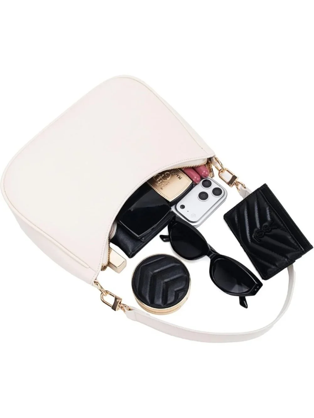 Cute Hobo Tote Shoulder Bag for Women, Mini Clutch Purse with Zipper Closure